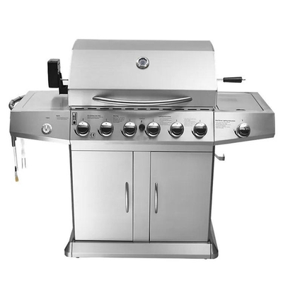 Lò nướng 6 lò nướng bằng khí Enamel với bánh xe tủ