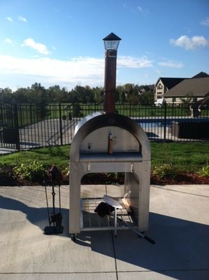 Lò nướng bánh pizza 4 bánh bằng thép không gỉ Lò nướng bánh pizza nướng bằng gỗ ngoài trời 900mm