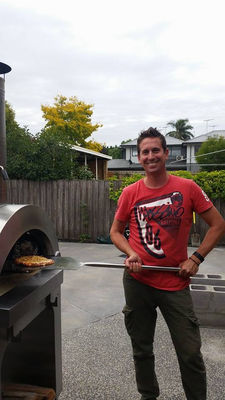 Lò nướng bánh pizza 4 bánh bằng thép không gỉ Lò nướng bánh pizza nướng bằng gỗ ngoài trời 900mm