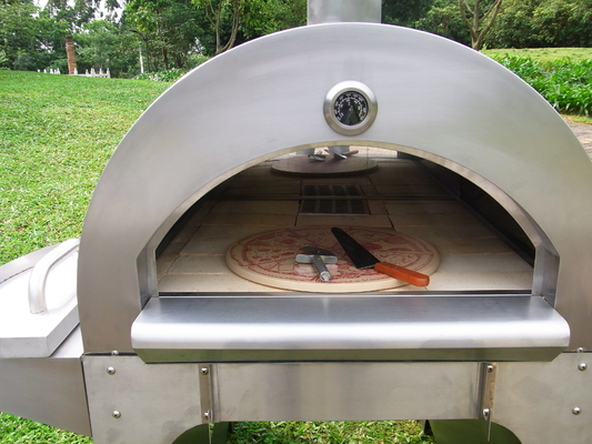 Lò nướng bánh pizza nướng bằng gỗ ngoài trời bằng thép không gỉ dày 30mm 430 840mm